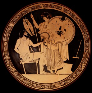thetis-and-hephaistos-1200-cropped PDWC Attic red-figure Kylix, 490480 BCE, depicting Hephaistos giving Achilles' new armor to Thetis. painted by the Foundry Painter. (Altes Museum)